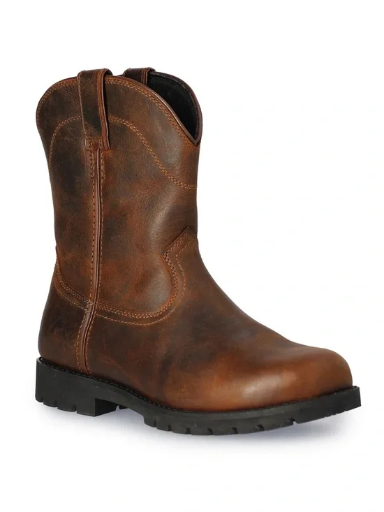 Ozark Trail Brown Leather Pull-On Work Boots Size 11 NWT