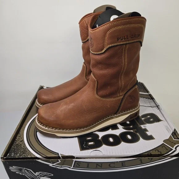 Georgia Boots Wedge 10 Inch Electrical Soft Toe Work  Mens Brown 11.5 W