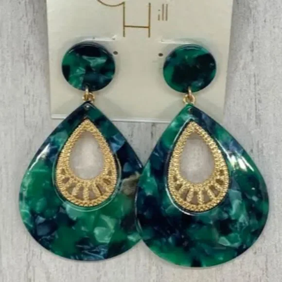 Green Drop Earrings