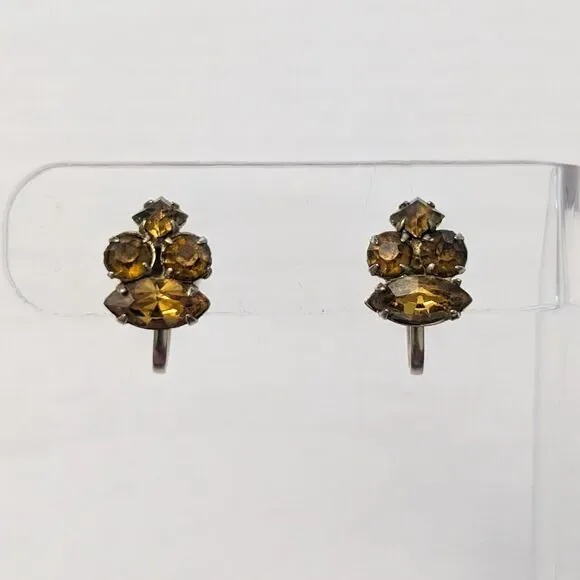 Vintage Coro Screw On Earrings - 0.5