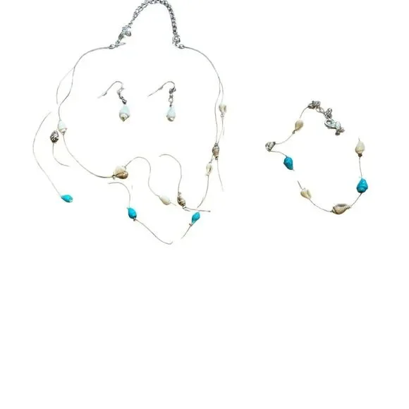Avon Shell Illusion Necklace Earring Bracelet Jewelry‎ Gift Set