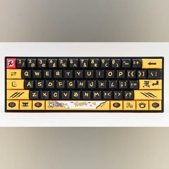 Black and Yellow XVX M61 Tiger Gaming Keyboard Graffiti Style