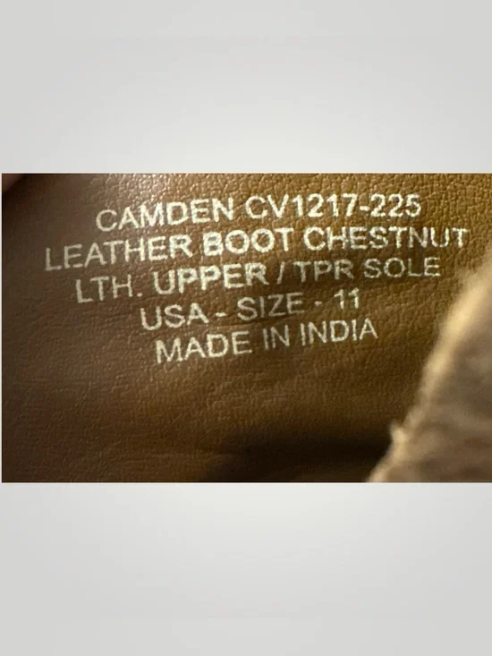 Crevo Camden Chelsea Boots Men’s 11 Chestnut Leather Pull On Ankle Boots CV1217