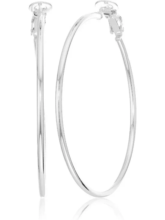 Lightweight Sterling Silver or Gold Plated Paddle Back Hoop Earrings - Chic
