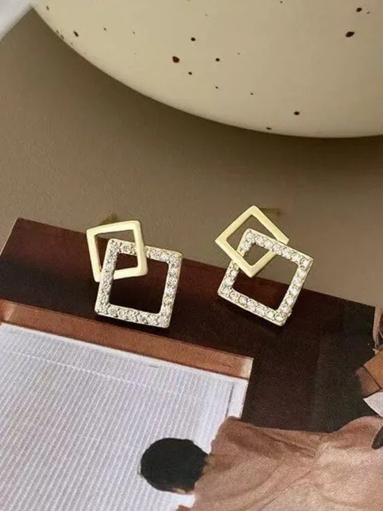New - Gold Earrings for Women Trendy Gold Hoop Clip on Stud Pearl‎ Earrings