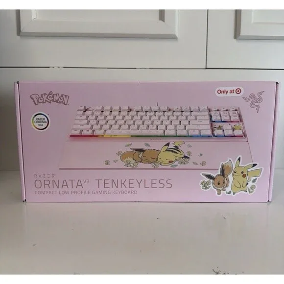 Pokemon x Razer Ornata V3 X Tenkeyless  Keyboard Pikachu & Eevee Edition
