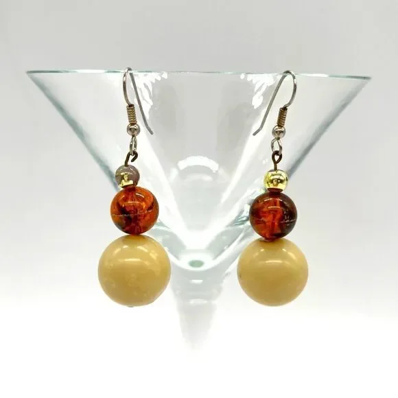 Double Ball Resin Earrings