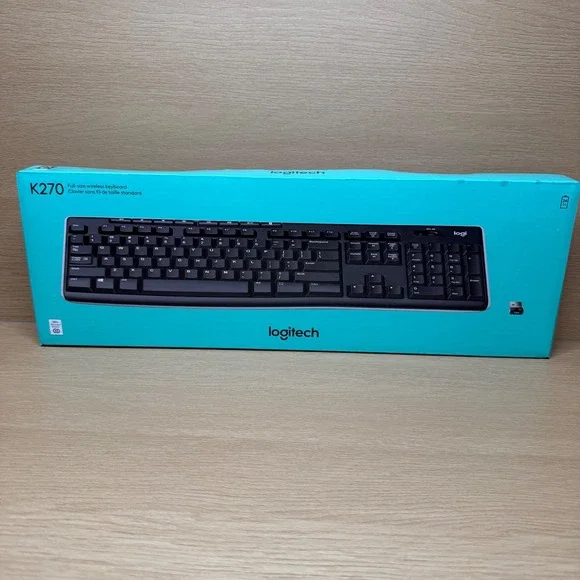 Logitech K270 Full-Size Wireless Keyboard Black USB Unifying Receiver New‎ NIB