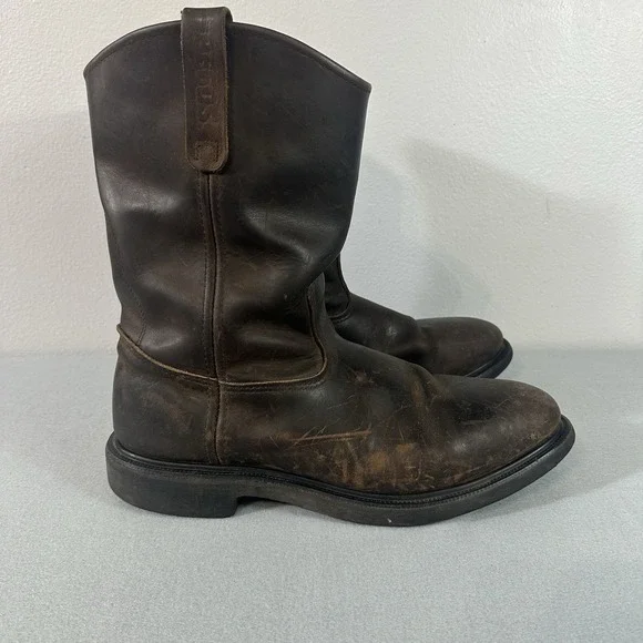 Red Wing Boots Size 13 D Soft Toe Brown Leather Motorcycle Work USA Pecos