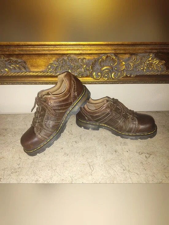 Dr Martens EVERETTE AW004  Men's Brown Leather Shoes - Durable Casual Lace-Up