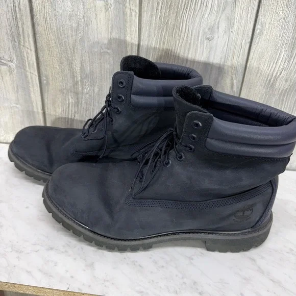 Timberland 6 Inch Premium Waterproof Boots Navy Blue Nubuck A1L3C Mens 12W