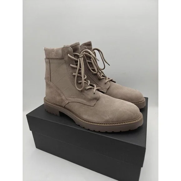 Saint‎ Morta Boots Mens Size 13 Beige Suede Legion Combat Ankle Zip Lug Sole
