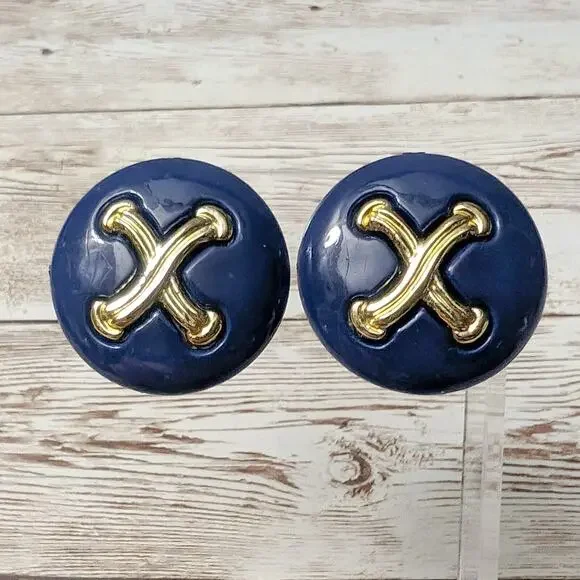 Vintage Clip On Earrings - 1 & 3/8