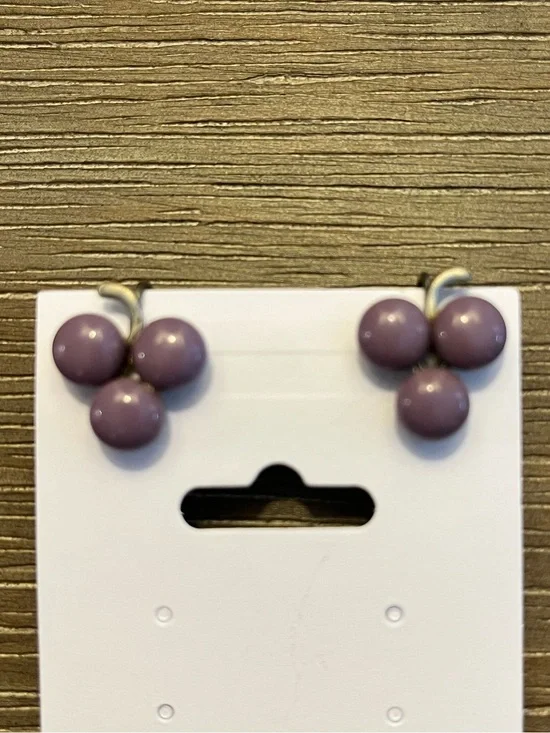 Vintage Grape Bunch Screw Back Earrings