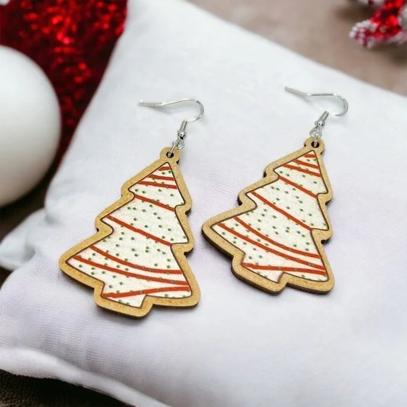 SALE: Sweeten Your Season: NWT Christmas Tree Snack Cake Dangle Earrings!