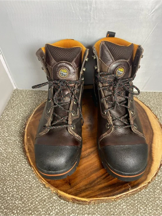 Men's Timberland  Pro Puncture Resistant Safety Work Boots  Brown and Orange .