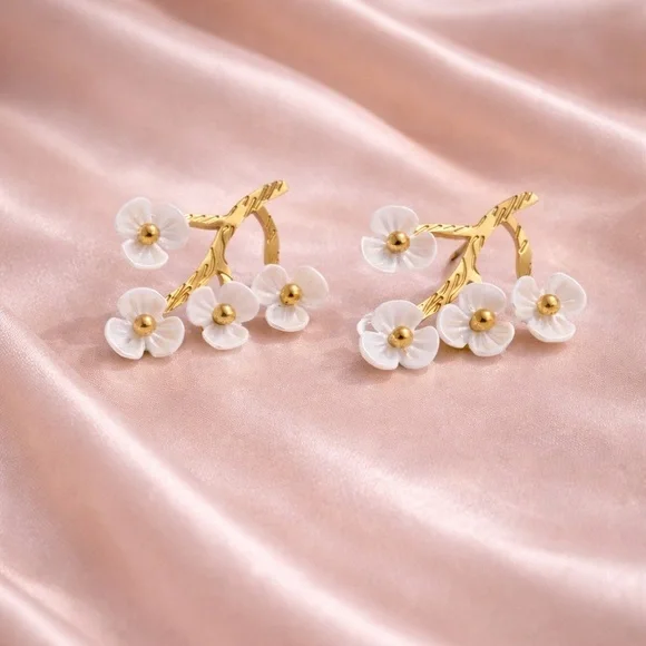 Cherry Blossom Gold Earrings