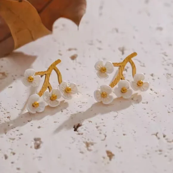 Cherry Blossom Gold Earrings