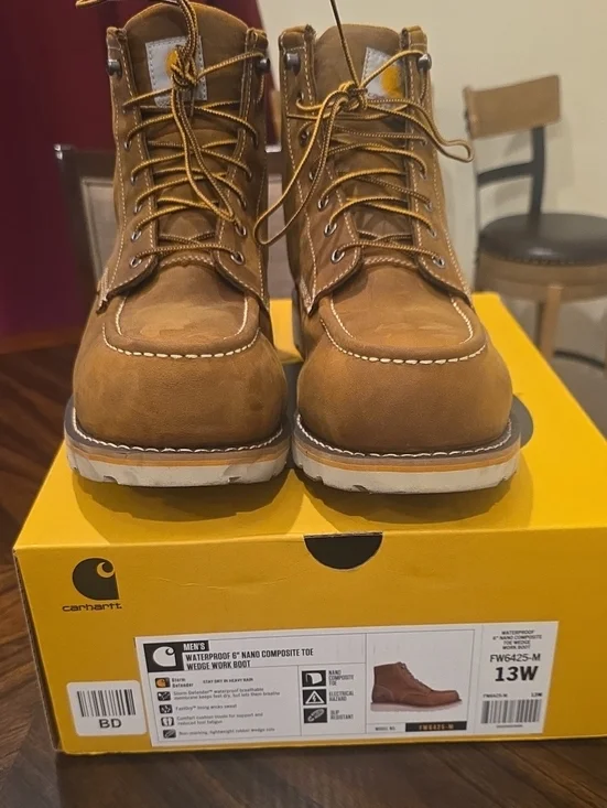 Carhartt Tan Moc Toe Waterproof Work Boots