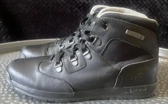 Men's Timberland Black Leather Lace Up Boots Size 6.5
