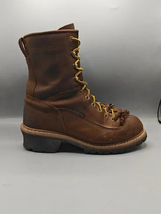 Carolina Elm 8” CA9821 Waterproof Steel Toe Logger Boots Men's Size 9.5 EE