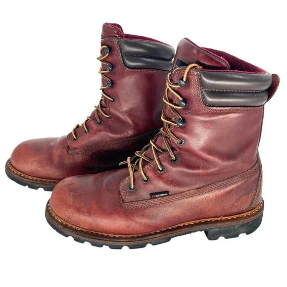 Red Wing Logger Boots Men's Work Waterproof Leather Vibram Sole‎ Oxblood 9.5 D