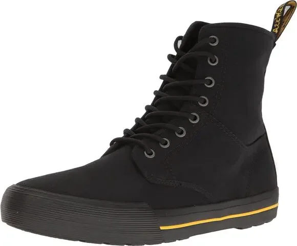 DR. MARTENS UNISEX ADULT WINSTED CHUKKA BOOT, BLACK CANVAS, 9 US