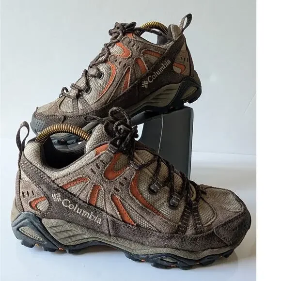 COLUMBIA Omni Grip Firelane Brown Orange Low Top Hiking Trail‎ Shoes Men's 7