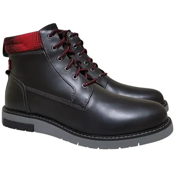Levi's Men Sutton Neo Lace Up Hiking Combat Boots Size US 9M Black Leather