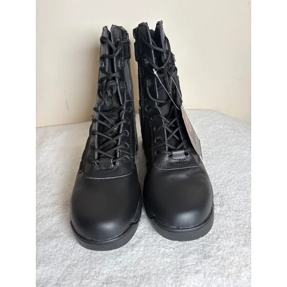 Thowi Tactical Military Boots Mens Black Side Zip Combat Work Boots New size 11