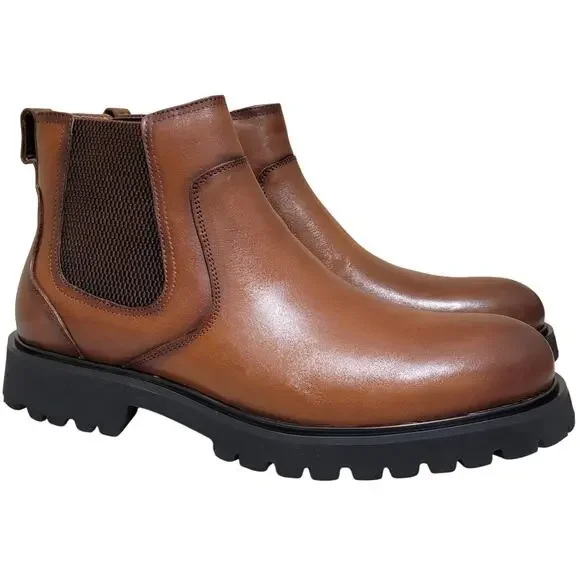 Vintage Foundry Men Charles Chelsea Boots Size US 9.5M Tan Brown Leather