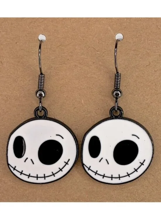 Nightmare Before Christmas Jack Skeleton Face Earrings Fashion Jewelry