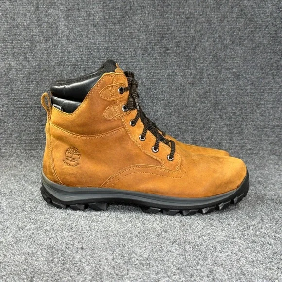 Timberland Premium Waterproof Boots Men's 15 Brown Leather Lace Up Work Hiking