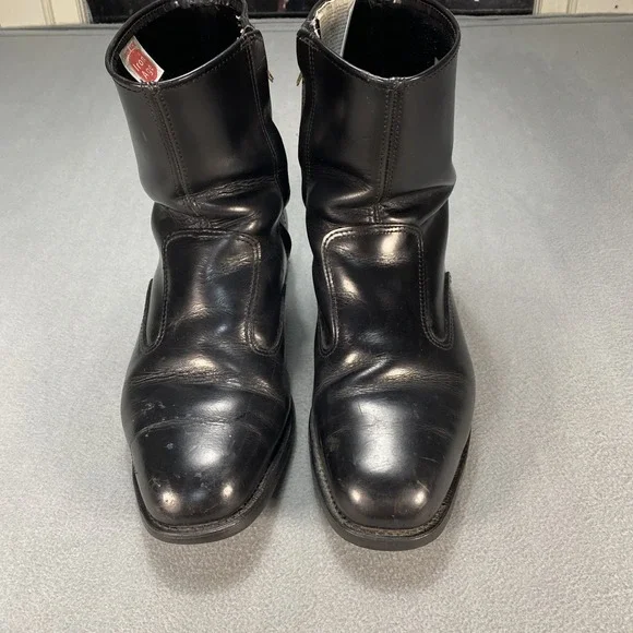 Vintage Iron Age Men's 12EEE Leather Boots Side Zip USA Union Made No Insoles
