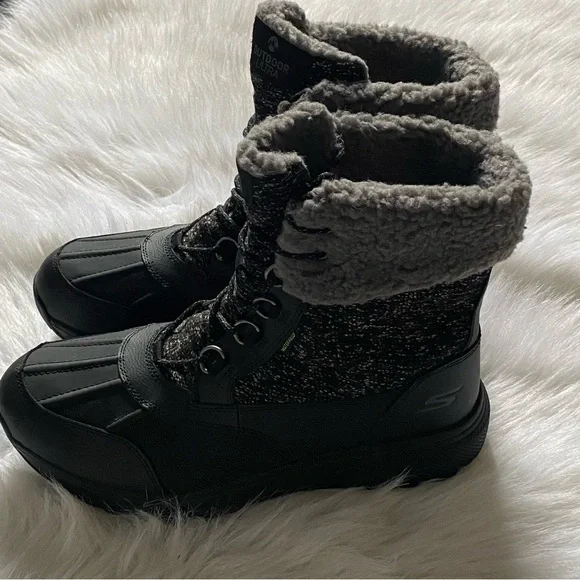 Skechers‎ Waterproof Boots Mens Size 13 (UK 12) Outdoor Ultra Leather Faux Fur