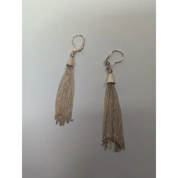 925 Sterling Silver Dangle Tassel Earrings
