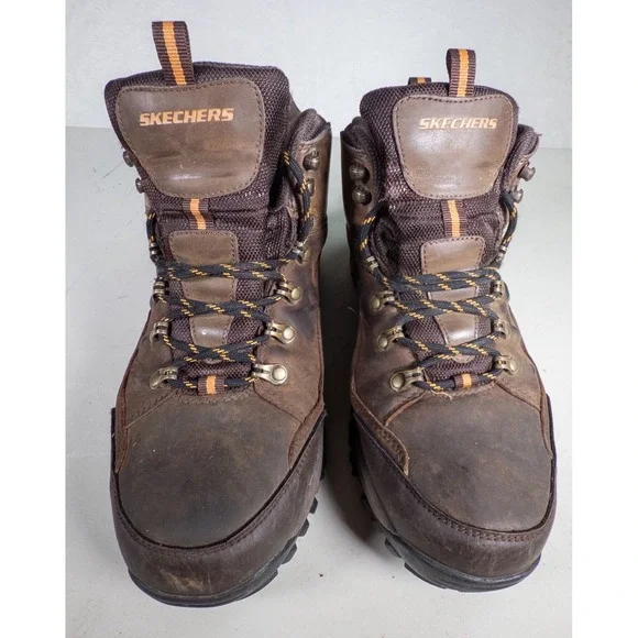 Skechers Men's Waterproof Hiking Boots Brown Leather Lace Up‎ Size 9