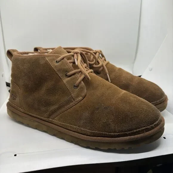 UGG Neumel Chukka Boots Men’s 13 Chestnut Brown Suede Shearling Lined 3236