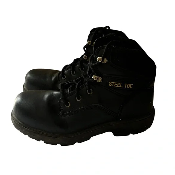 Brahma Black Steel Toe Boots Sz 9 1/2W