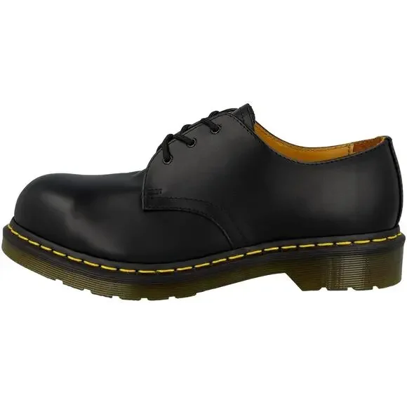 DR. MARTENS ORIGINAL 3 EYE STEEL TOE GIBSON,BLACK FINE HAIRCELL,3 UK