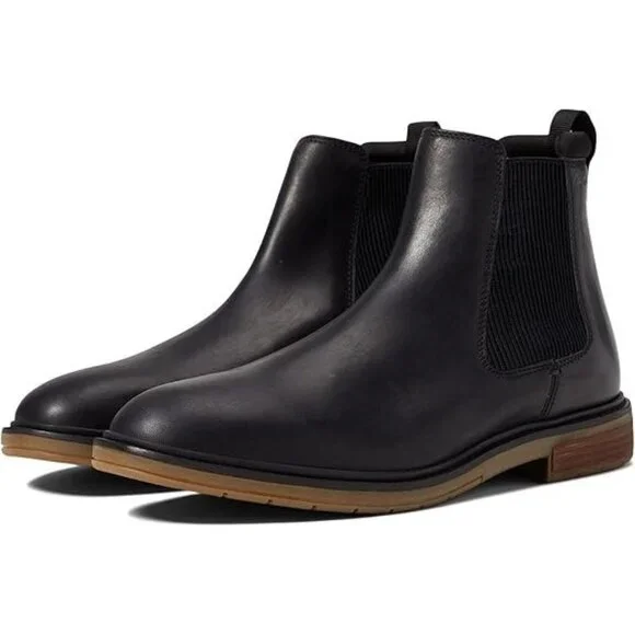 Clarks Clarkdale Hall Pull On Ankle Boots Black Leather NEW Sz 11‎ M