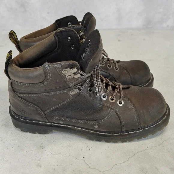 Dr. Martens Diego Dark Brown Leather‎ Lace Up Work Boots Mens 12 UK 11 EU 46