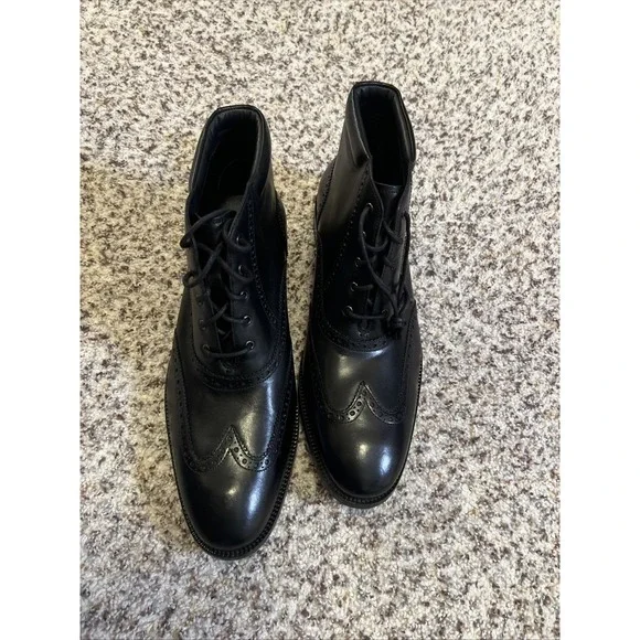 Cole Haan‎ New Boots Mens S 11 M Black Leather Wingtip Brogue Ankle Lace Up