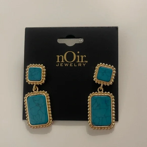 Noir Gold Turquoise Earrings