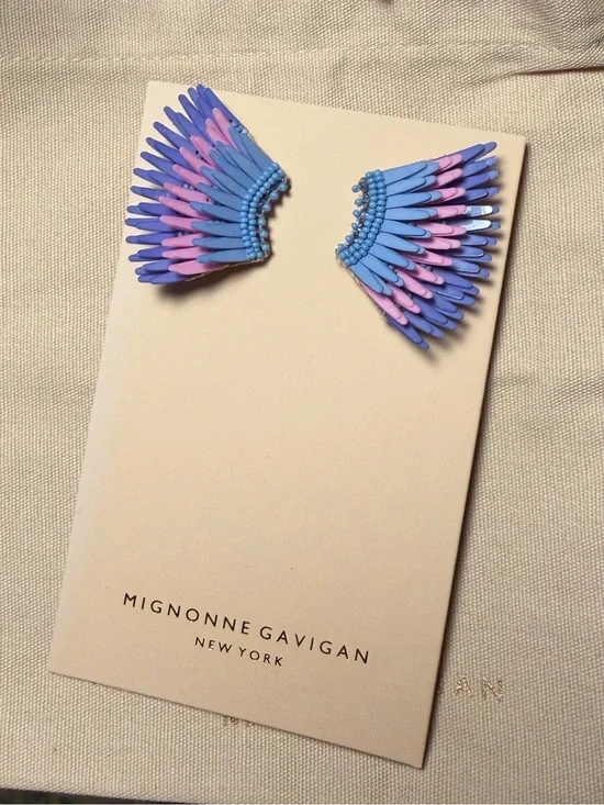 Mignonne Gavigan Blue & Pink Wing Earrings