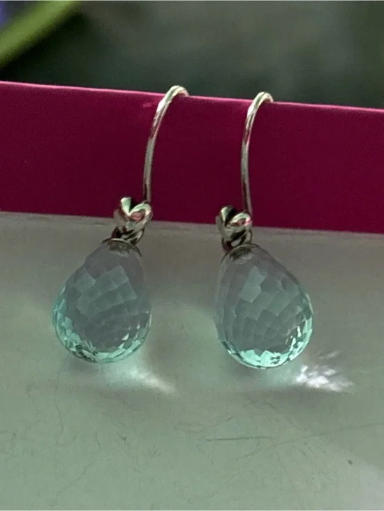 Pandora Blue Faceted Teardrop Drop Earrings