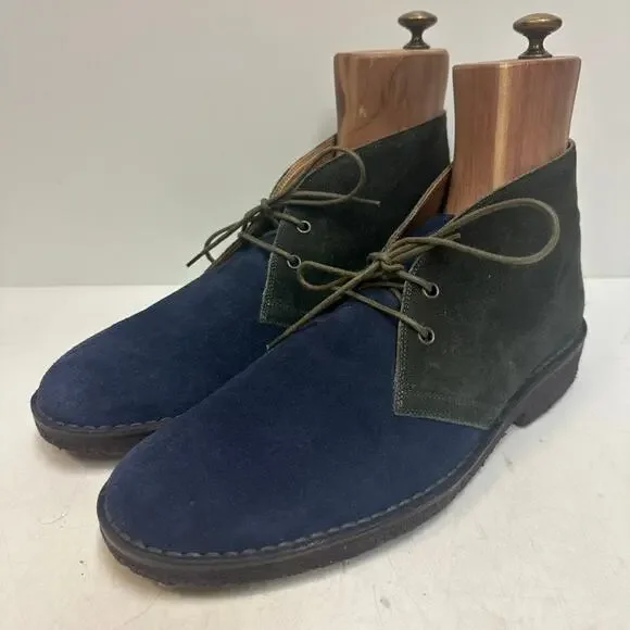 VGUC Ralph Lauren Purple Label Suede Chukka Boot Blue Green Made in Italy 10.5 D