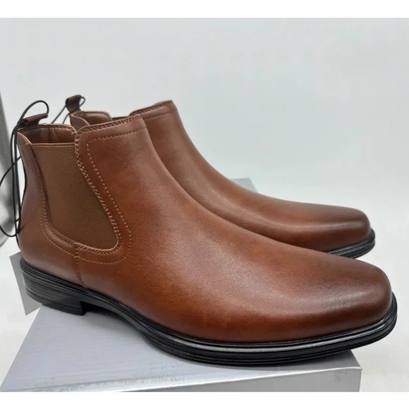 Perry Ellis Portfolio Chelsea Boots Men's Brown‎ Leather Casual Formal - 10.5