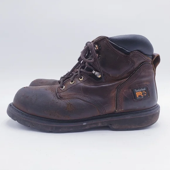 Timberland Pro Pit Boss Steel Toe‎ Brown Leather Work Boots Mens Size 11.5