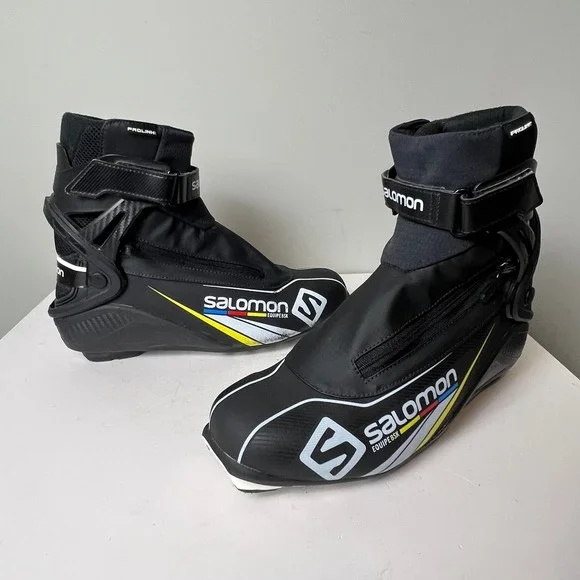 Salomon Equipe 8 SK Prolink Cross Country Skate Ski Boots Mens 11 Black Nordic